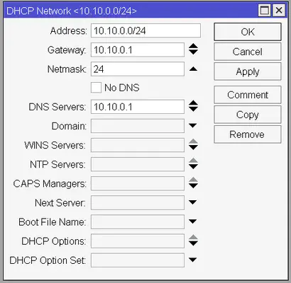 Create a DHCP network