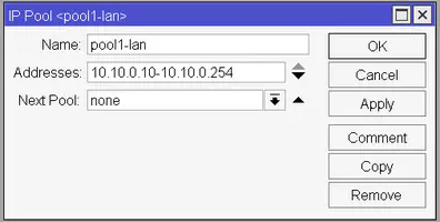 Creating an IP pool for our DHCP server