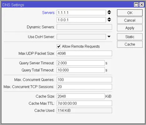 DNS settings