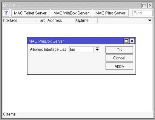 Restrict MAC server to lan interfaces