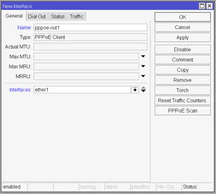 Create new PPPoE connection - General