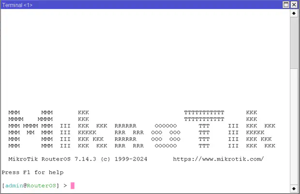 RouterOS's terminal window